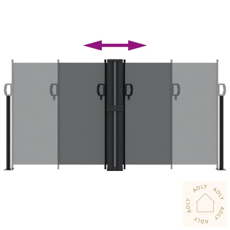 Uttrekkbar Sidemarkise 120X600 Cm Svart
