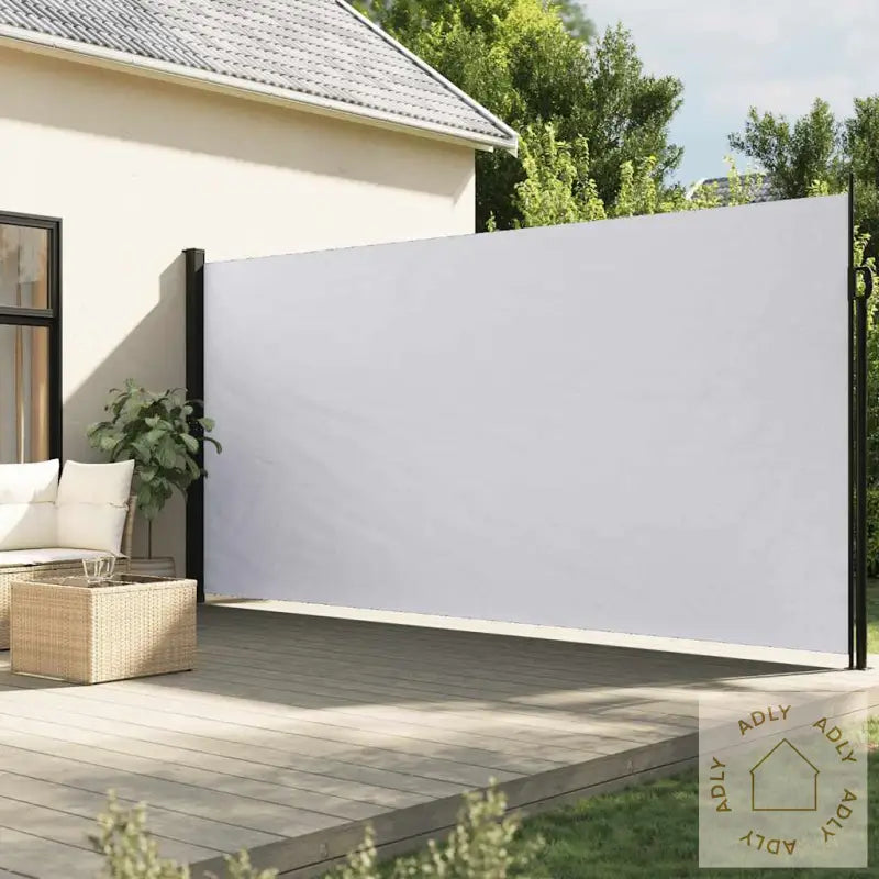 Uttrekkbar Sidemarkise Hvit 200X600 Cm