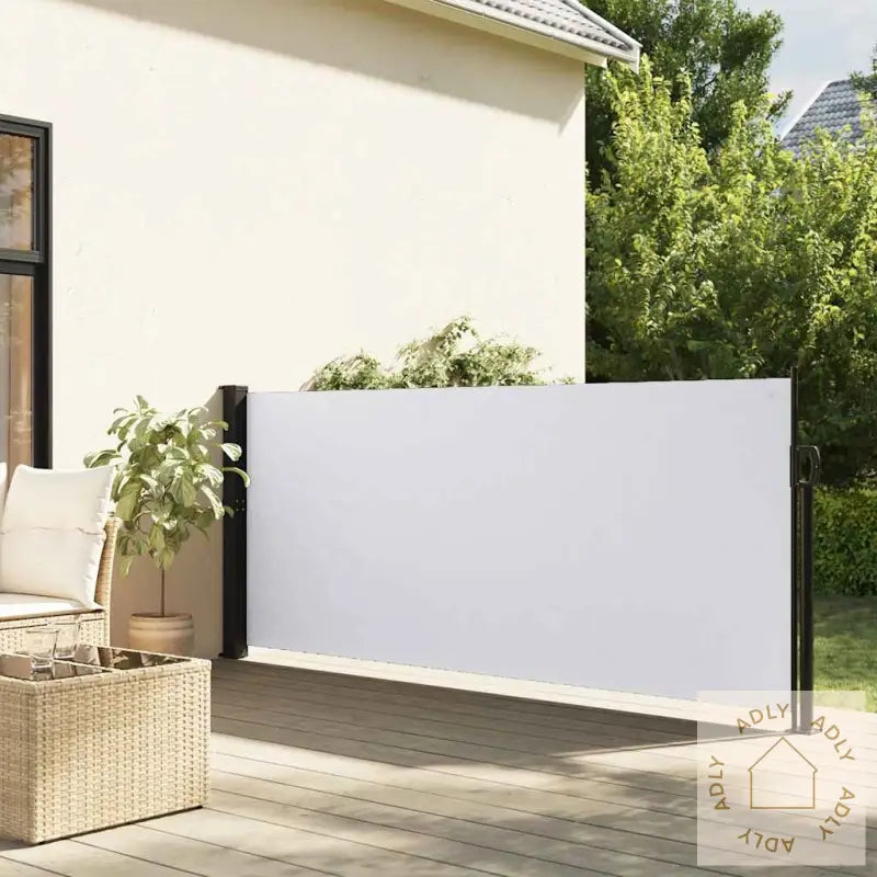 Uttrekkbar Sidemarkise Hvit 140X600 Cm