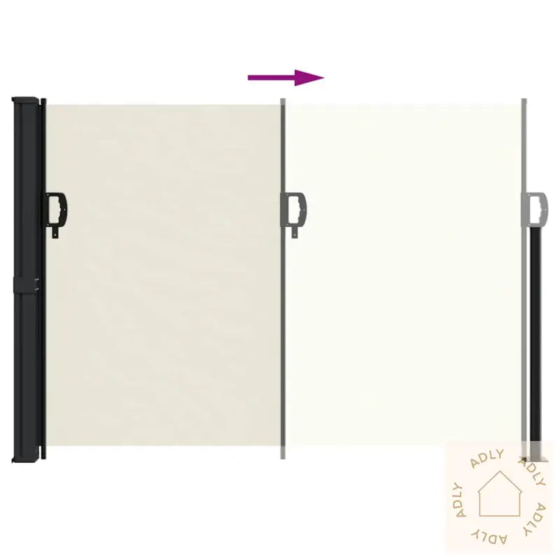 Uttrekkbar Sidemarkise Kremhvit 140X500 Cm