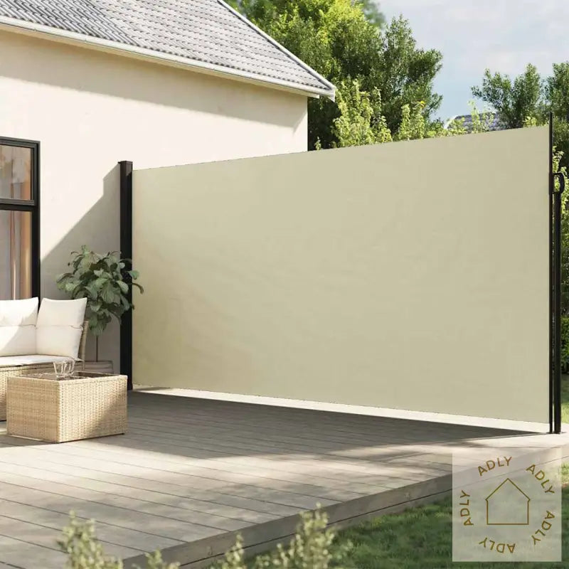 Uttrekkbar Sidemarkise Kremhvit 200X300 Cm