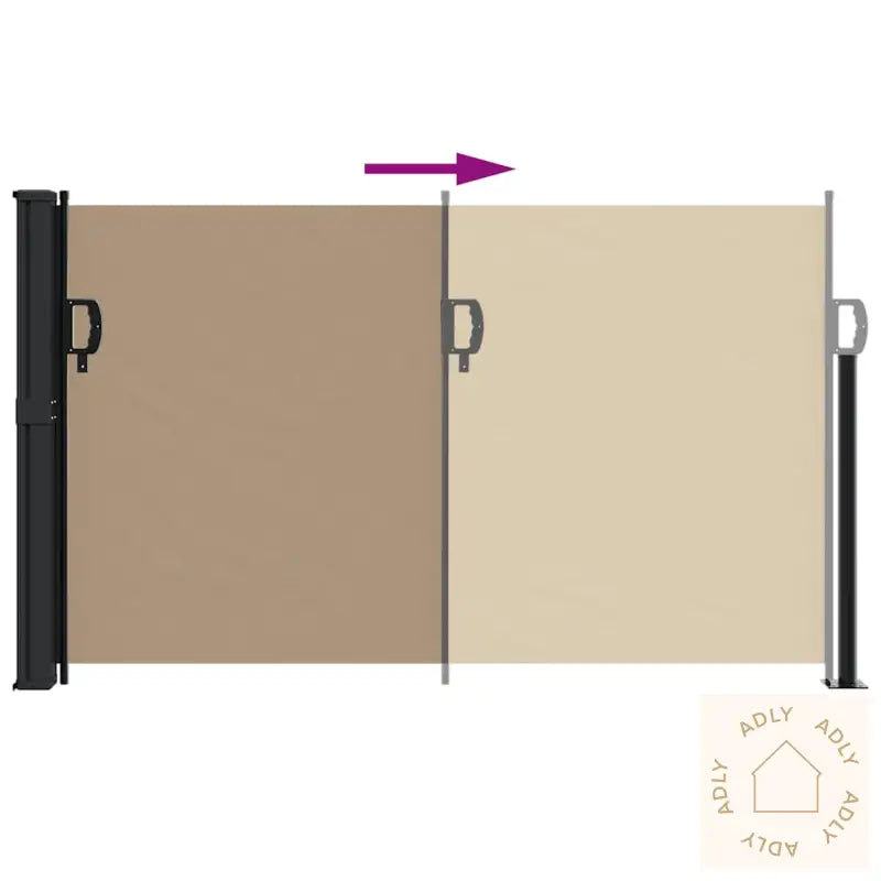 Uttrekkbar Sidemarkise Gråbrun 120X600 Cm