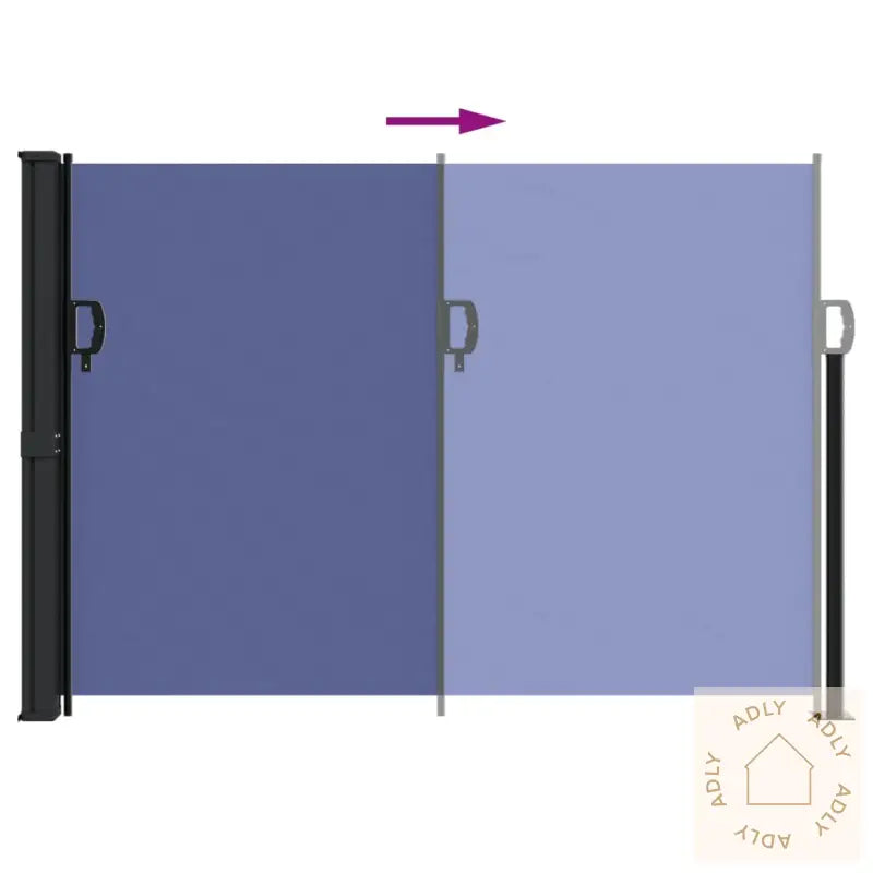 Uttrekkbar Sidemarkise 140X600 Cm Blå