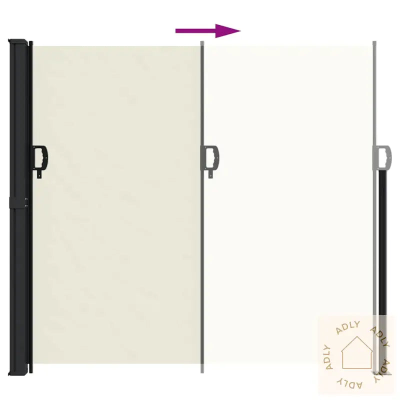 Uttrekkbar Sidemarkise Kremhvit 180X500 Cm