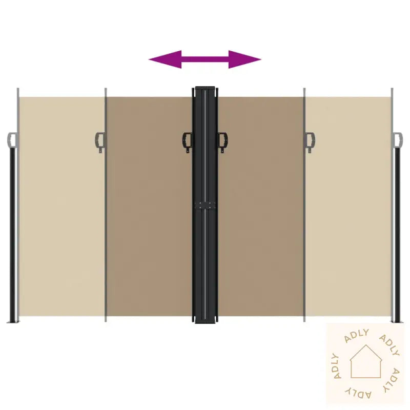 Uttrekkbar Sidemarkise 200X1000 Cm Gråbrun