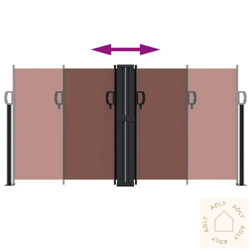 Uttrekkbar Sidemarkise Brun 120X1200 Cm