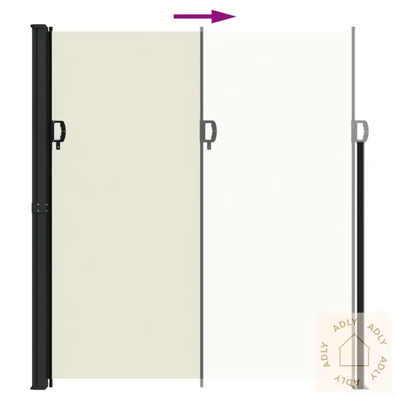 Uttrekkbar Sidemarkise Kremhvit 220X300 Cm