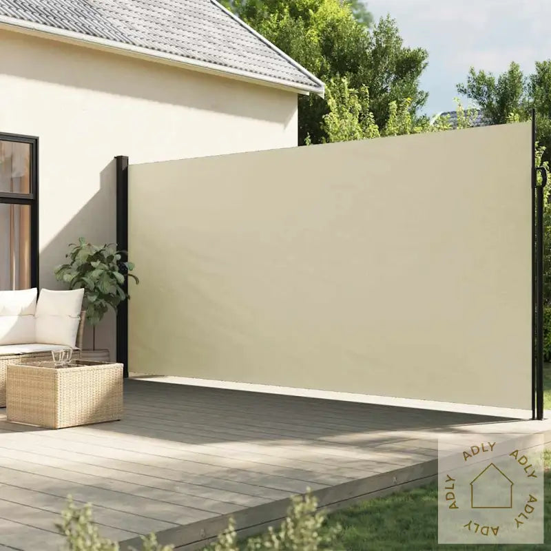 Uttrekkbar Sidemarkise Kremhvit 220X300 Cm