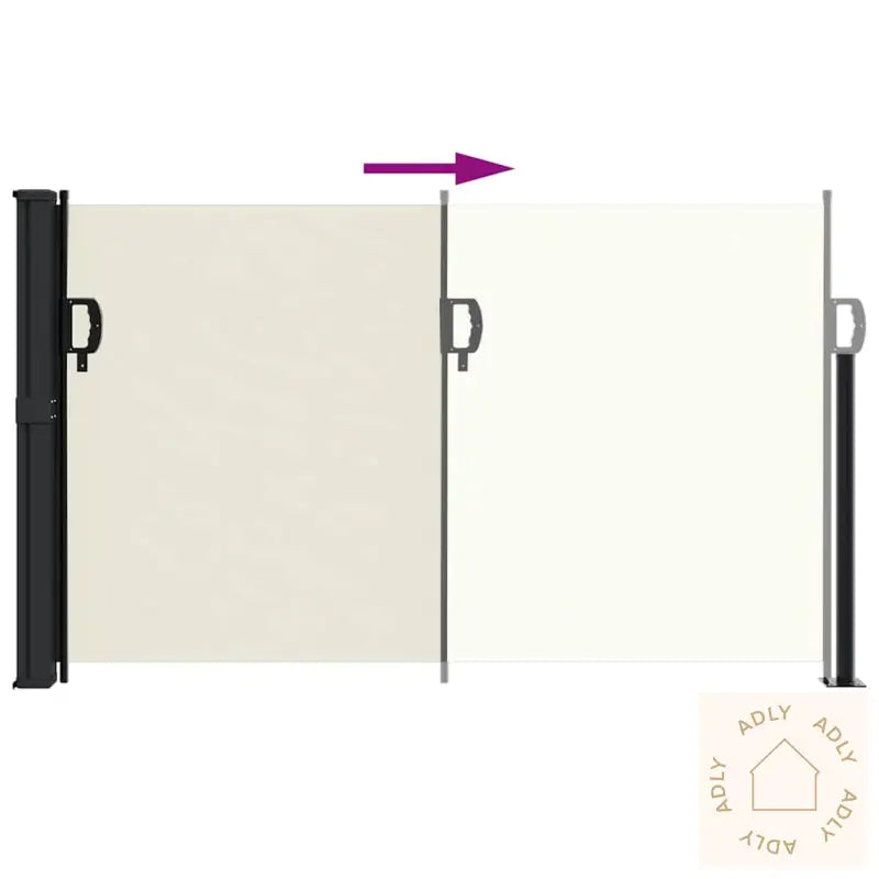 Uttrekkbar Sidemarkise 120X600 Cm Kremhvit