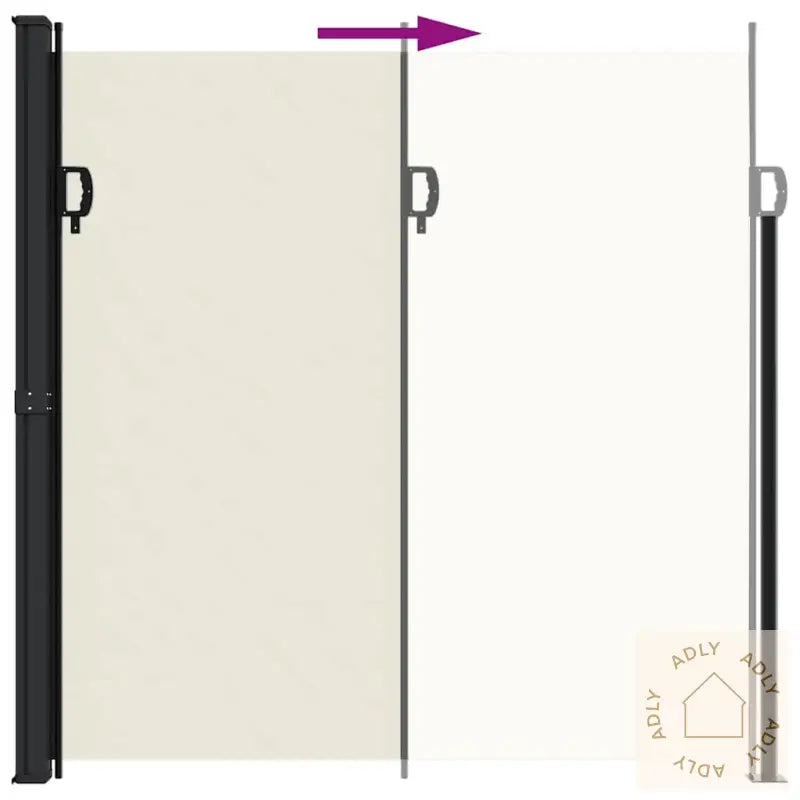 Uttrekkbar Sidemarkise 200X600 Cm Kremhvit