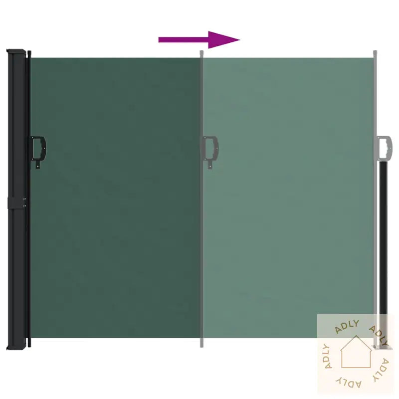 Uttrekkbar Sidemarkise Mørkegrønn 160X600 Cm