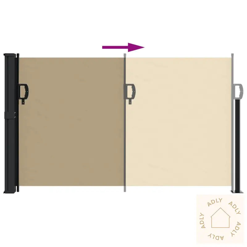 Uttrekkbar Sidemarkise Beige 120X600 Cm