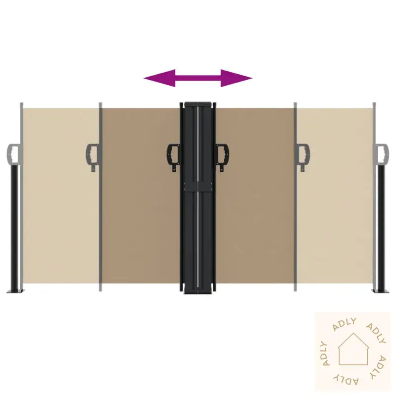 Uttrekkbar Sidemarkise 120X1200 Cm Gråbrun