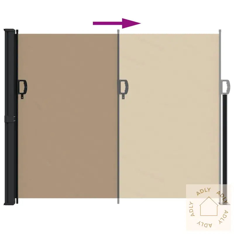 Uttrekkbar Sidemarkise Gråbrun 170X300 Cm