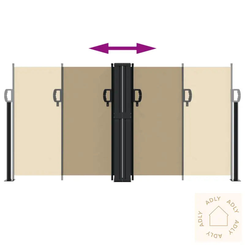 Uttrekkbar Sidemarkise Beige 120X600 Cm