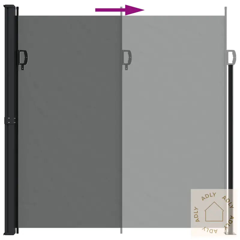 Uttrekkbar Sidemarkise 220X600 Cm Svart