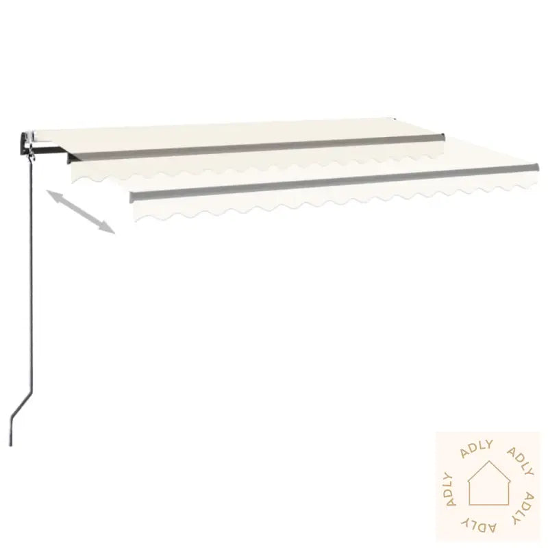 Automatisk Markise Med Vindsensor Og Led 400X350 Cm Kremhvit