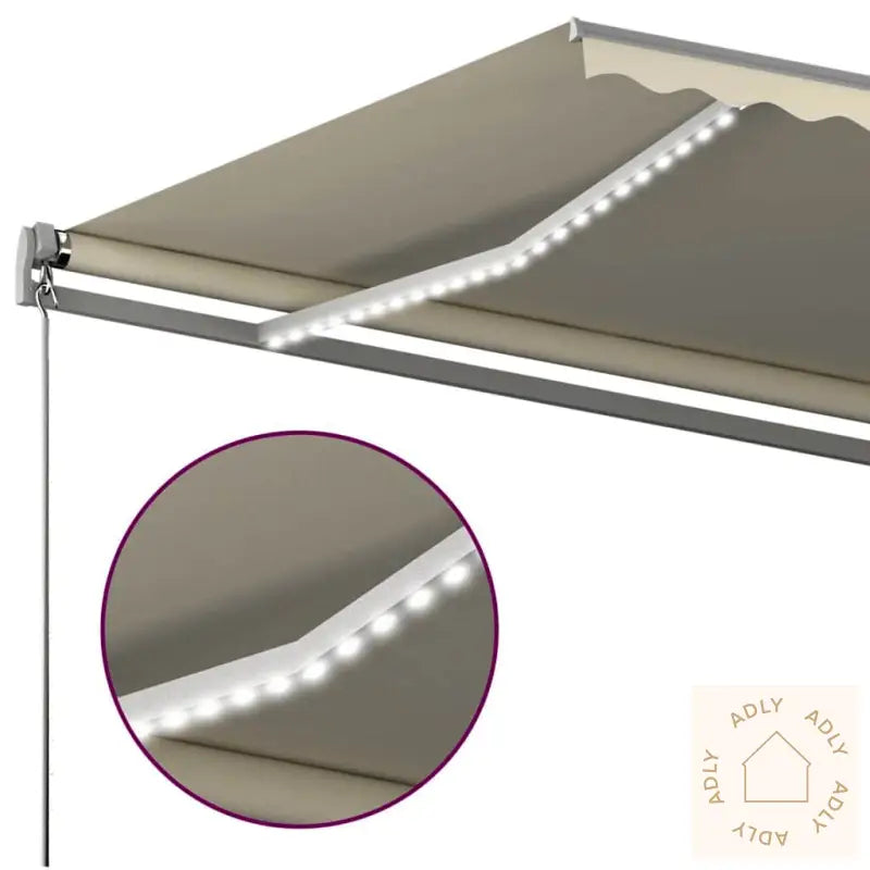 Automatisk Markise Med Vindsensor Og Led 600X300 Cm Kremhvit