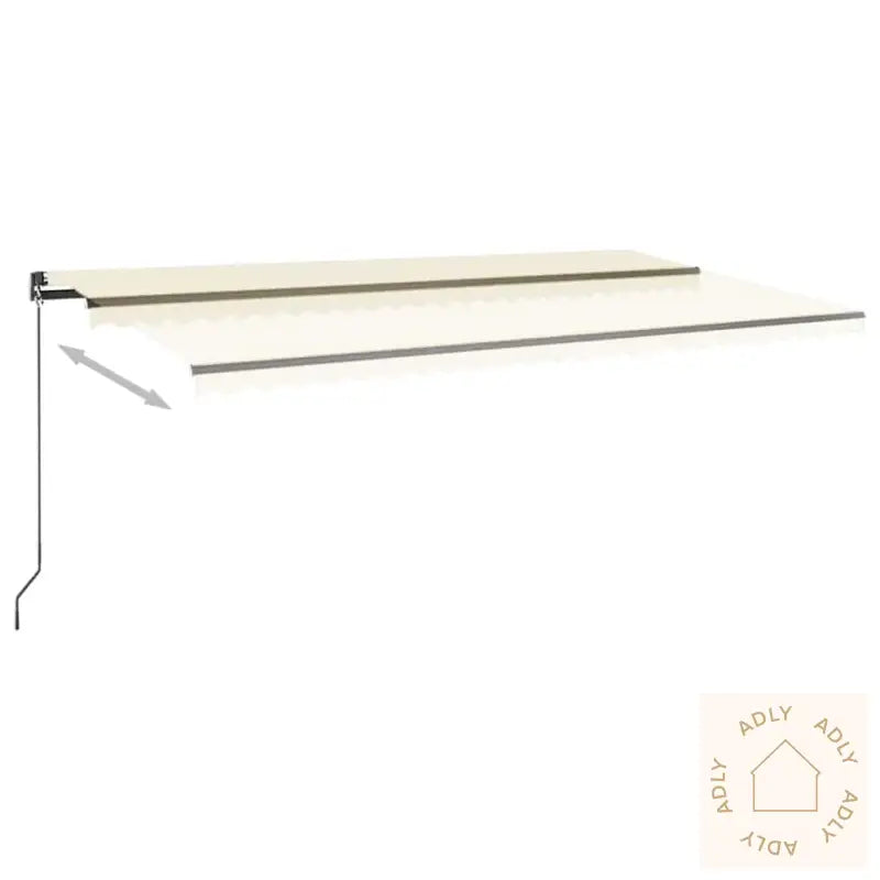 Automatisk Markise Med Vindsensor Og Led 600X300 Cm Kremhvit