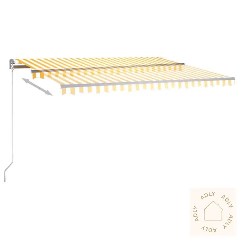 Automatisk Markise Med Vindsensor Og Led 400X350 Cm Gul/Hvit