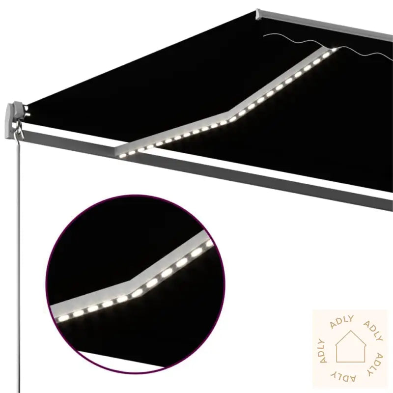 Automatisk Markise Med Vindsensor Og Led 450X350 Cm Antrasitt