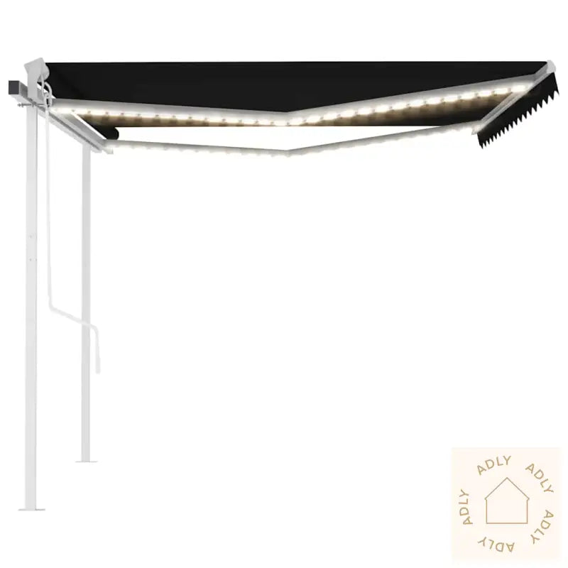 Automatisk Markise Med Vindsensor Og Led 4,5X3 M Antrasitt