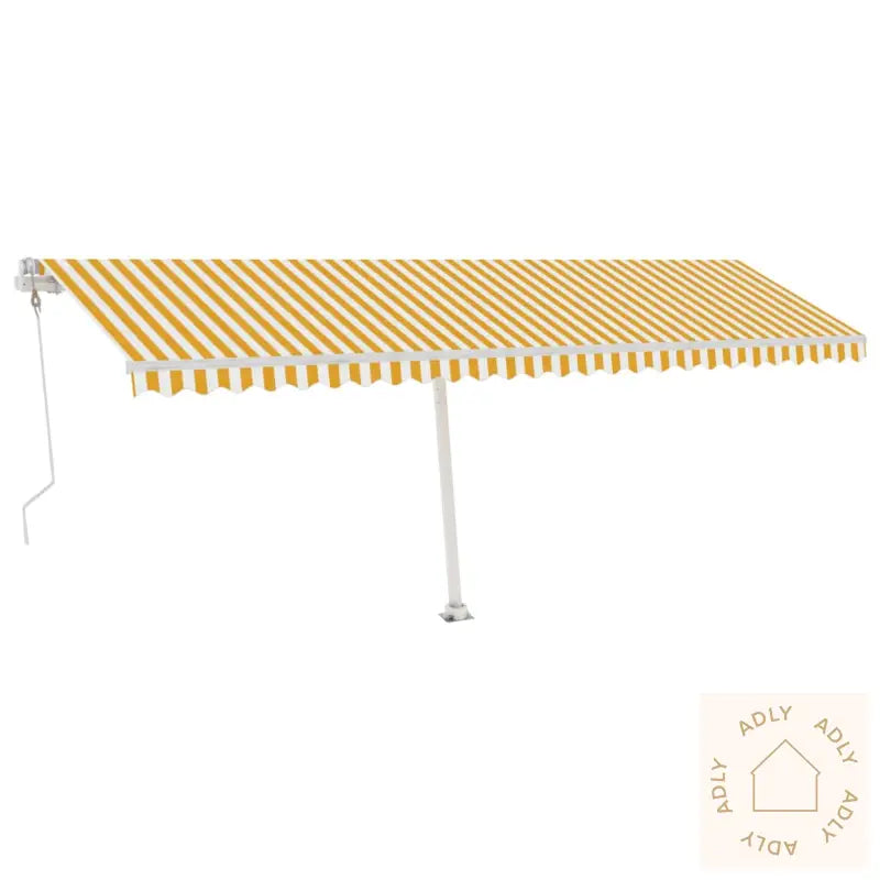 Frittstående Automatisk Markise 600X300 Cm Gul Og Hvit