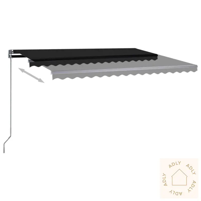 Automatisk Markise Med Vindsensor Og Led 450X350 Cm Antrasitt
