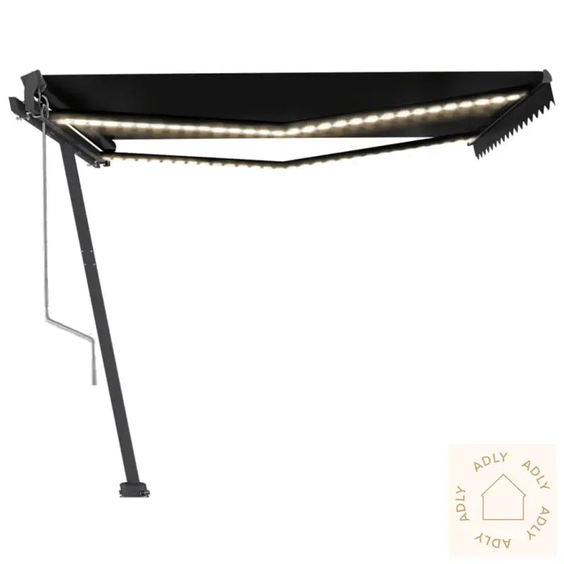 Automatisk Markise Med Vindsensor Og Led 450X350 Cm Antrasitt