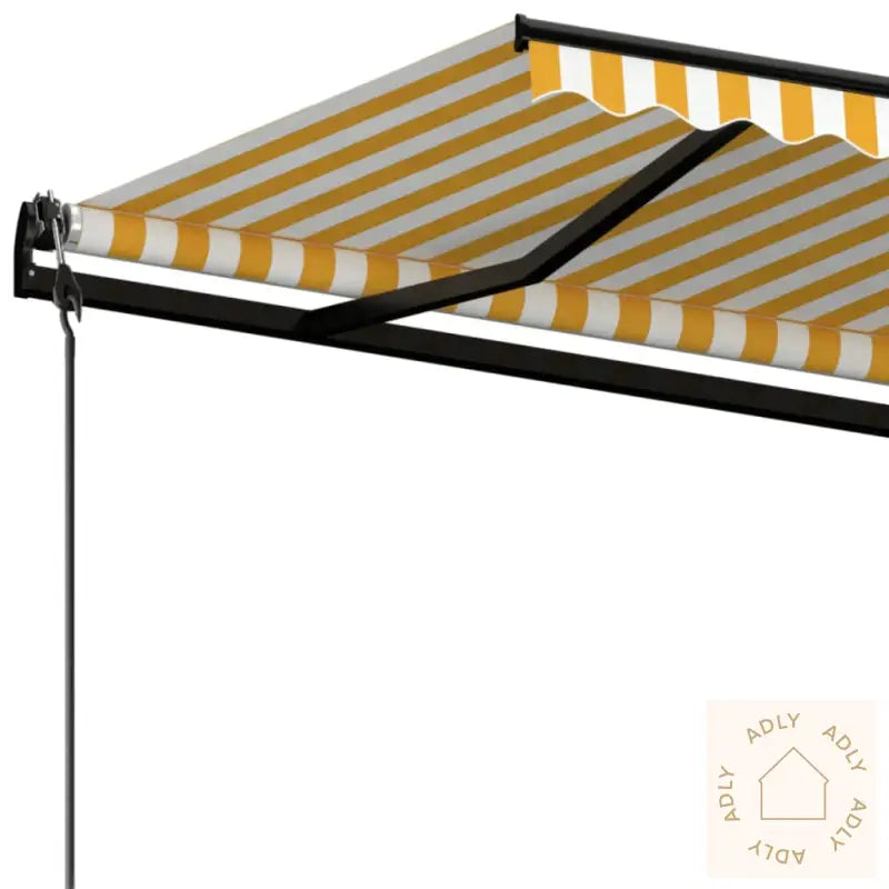 Automatisk Uttrekkbar Markise 600X350 Cm Gul Og Hvit