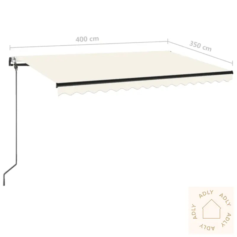Automatisk Uttrekkbar Markise 400X350 Cm Kremhvit