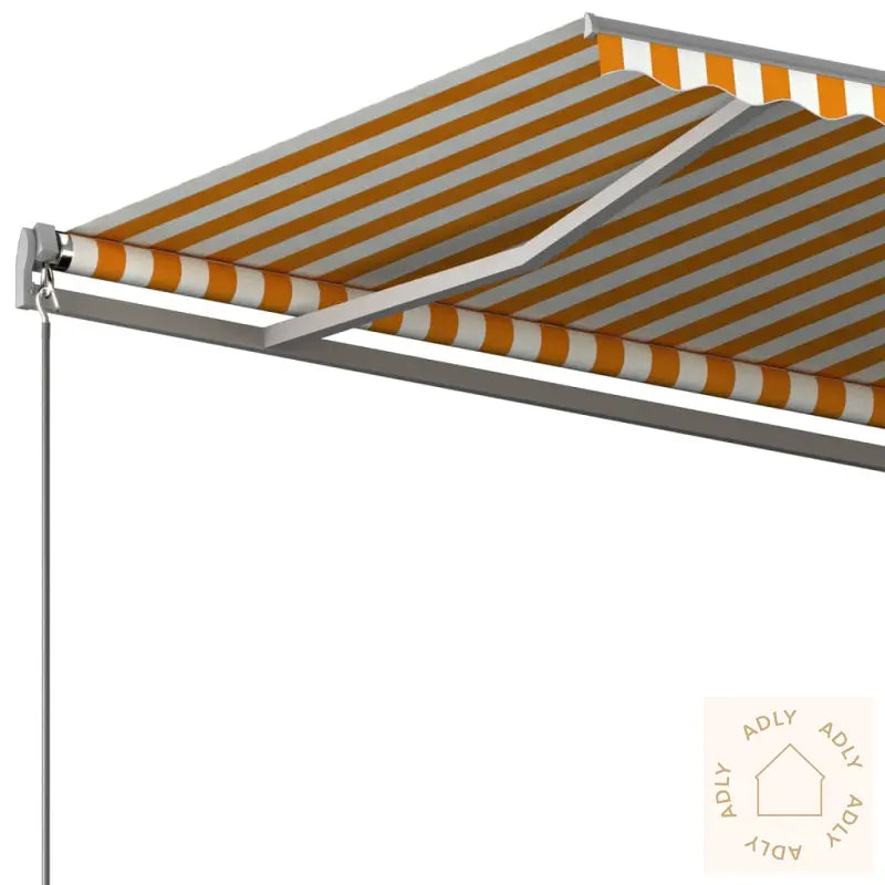 Frittstående Automatisk Markise 500X350 Cm Gul/Hvit