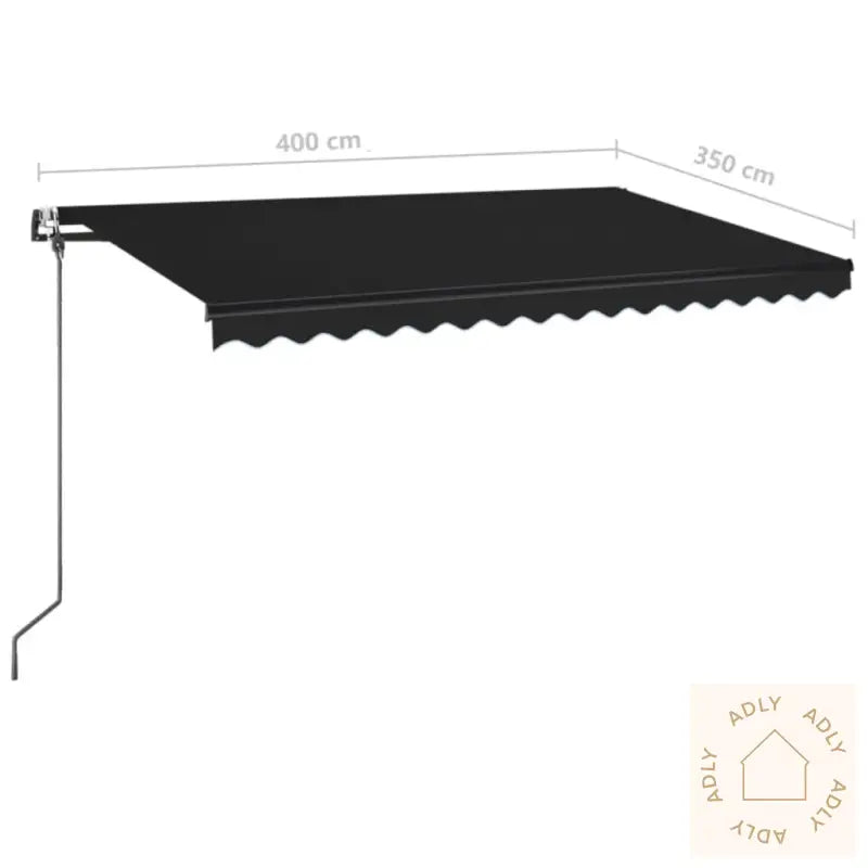 Automatisk Uttrekkbar Markise 400X350 Cm Antrasitt