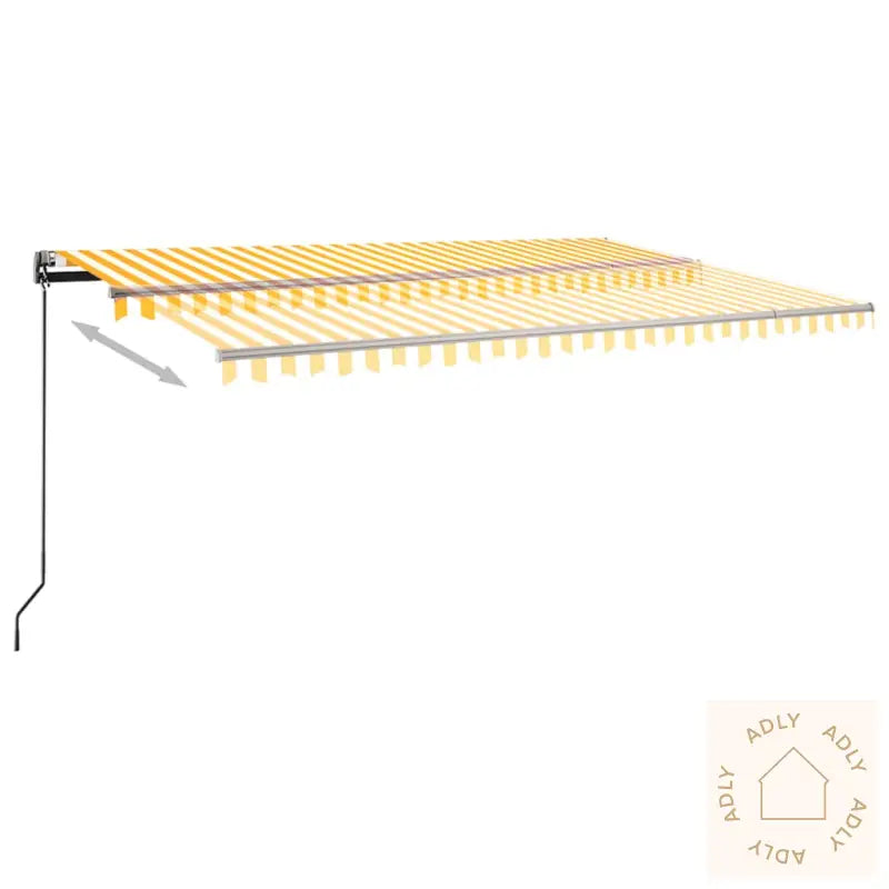 Frittstående Automatisk Markise 500X350 Cm Gul/Hvit