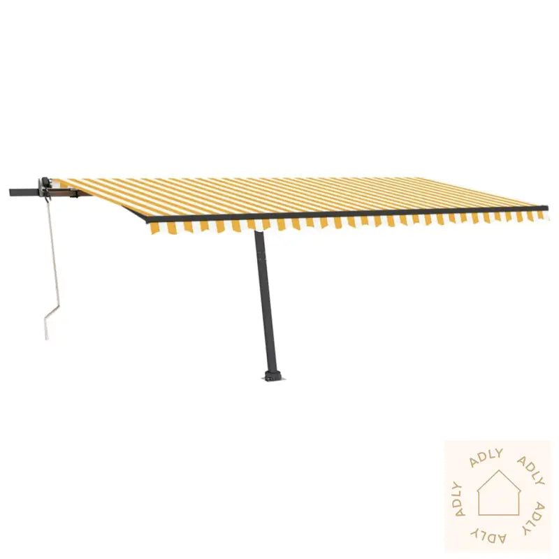 Frittstående Automatisk Markise 500X350 Cm Gul/Hvit