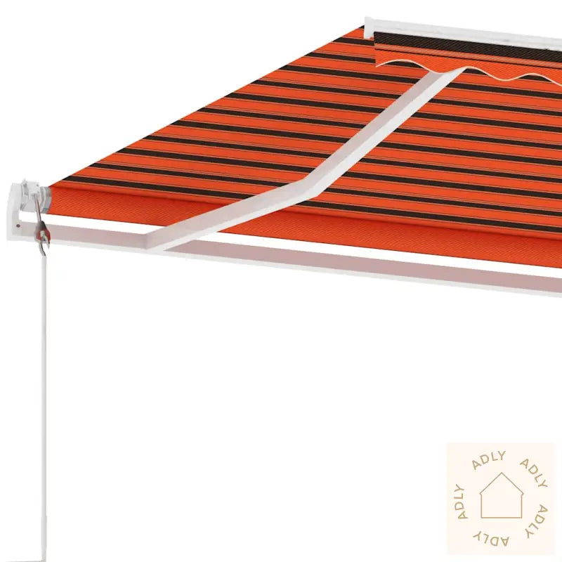 Automatisk Markise Med Vindsensor Og Led 400X300Cm Oransje Brun