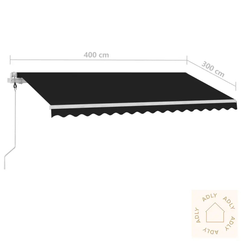 Automatisk Markise Med Vindsensor Og Led 400X300 Cm Antrasitt