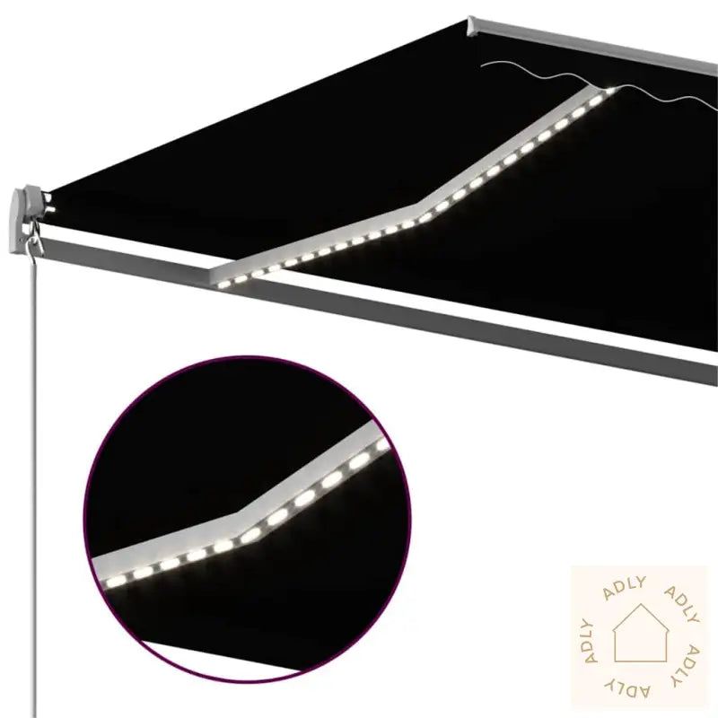 Automatisk Markise Med Vindsensor Og Led 450X300 Cm Antrasitt