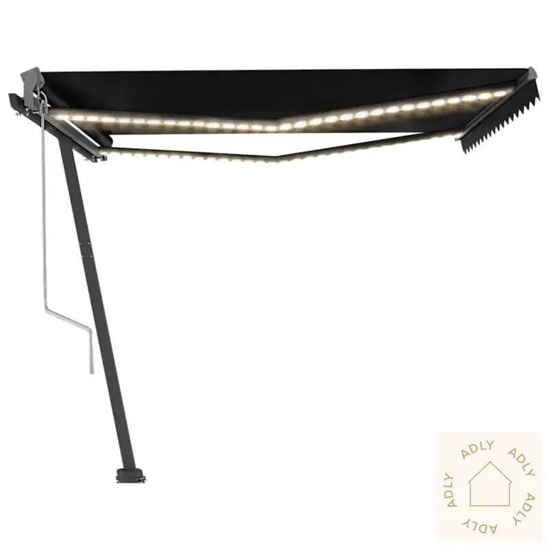 Automatisk Markise Med Vindsensor Og Led 450X300 Cm Antrasitt