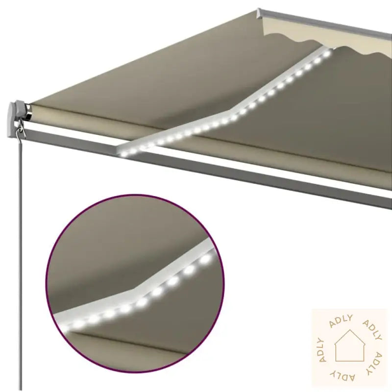 Automatisk Markise Med Vindsensor Og Led 400X350 Cm Kremhvit