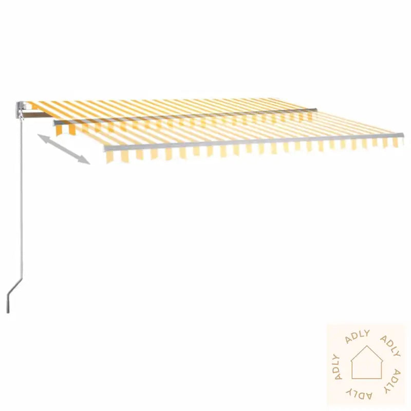 Frittstående Automatisk Markise 450X300 Cm Gul/Hvit