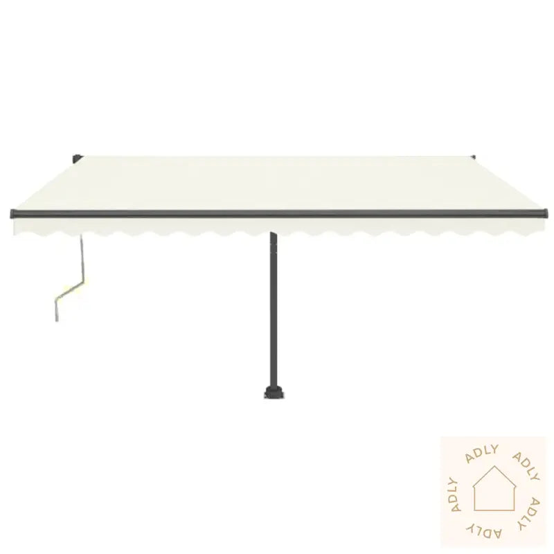 Automatisk Markise Med Vindsensor Og Led 400X350 Cm Kremhvit