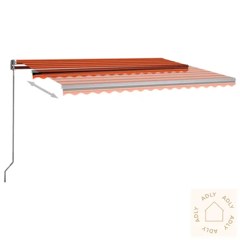 Automatisk Markise Med Vindsensor Og Led 400X300Cm Oransje/Brun