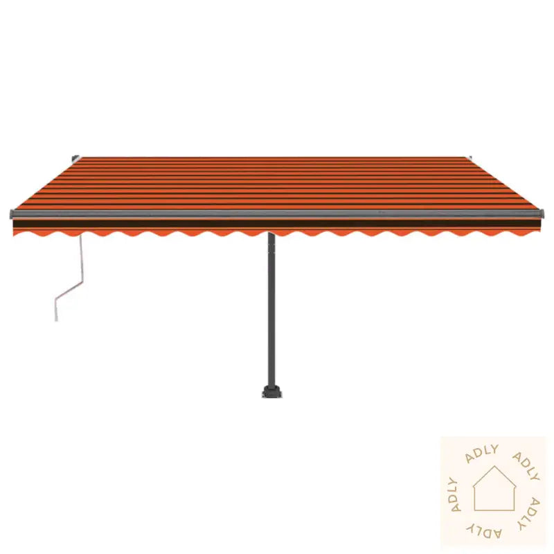 Automatisk Markise Med Vindsensor Og Led 400X300Cm Oransje/Brun
