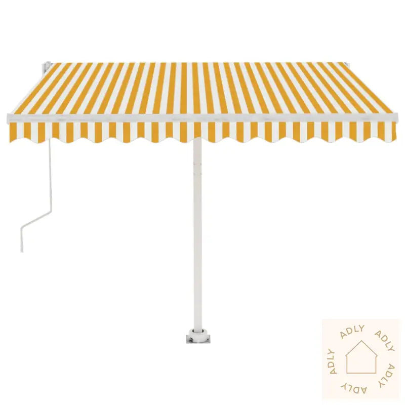 Frittstående Automatisk Markise 300X250 Cm Gul Og Hvit
