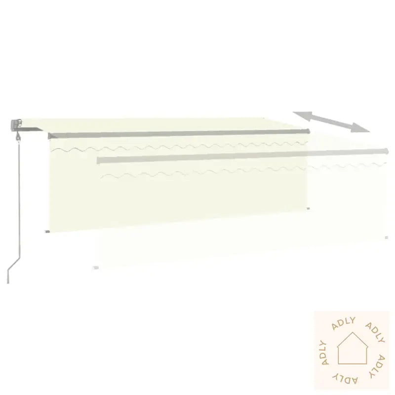 Automatisk Uttrekkbar Markise Med Rullegardin 4X3 M Kremhvit
