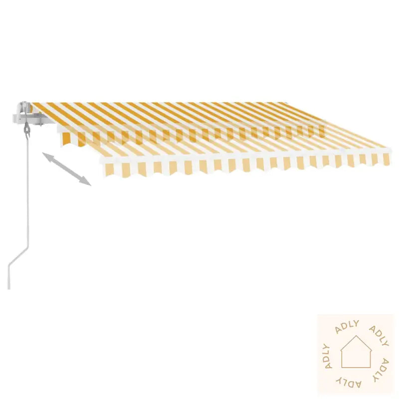 Frittstående Automatisk Markise 300X250 Cm Gul Og Hvit
