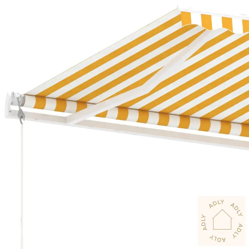 Frittstående Automatisk Markise 400X350Cm Gul Og Hvit