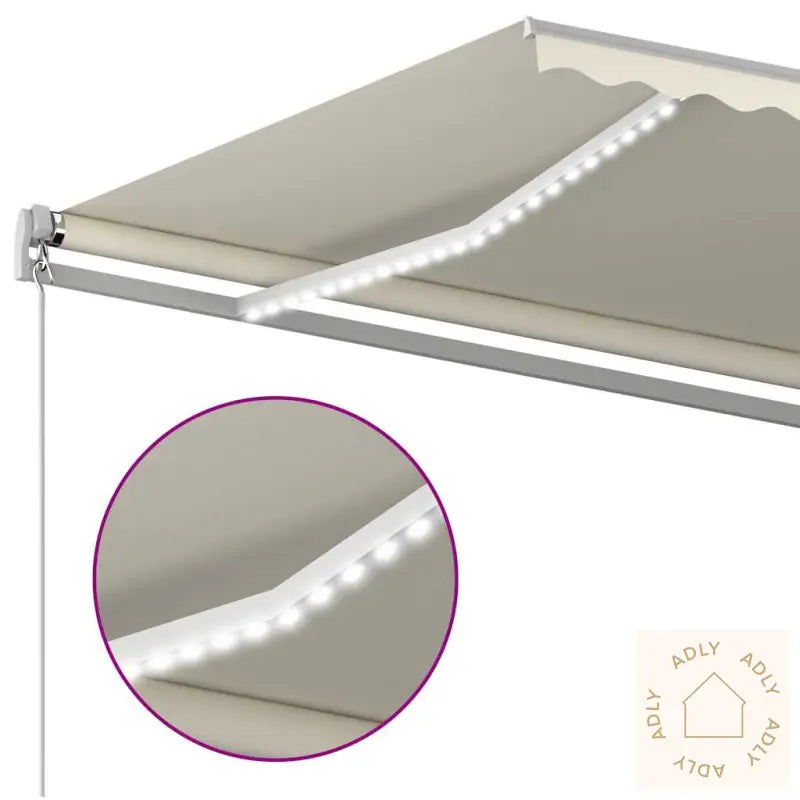Automatisk Markise Med Vindsensor Og Led 6X3 M Kremhvit
