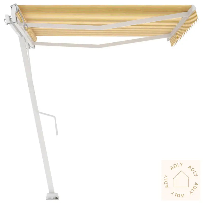 Frittstående Automatisk Markise 400X300Cm Gul Og Hvit